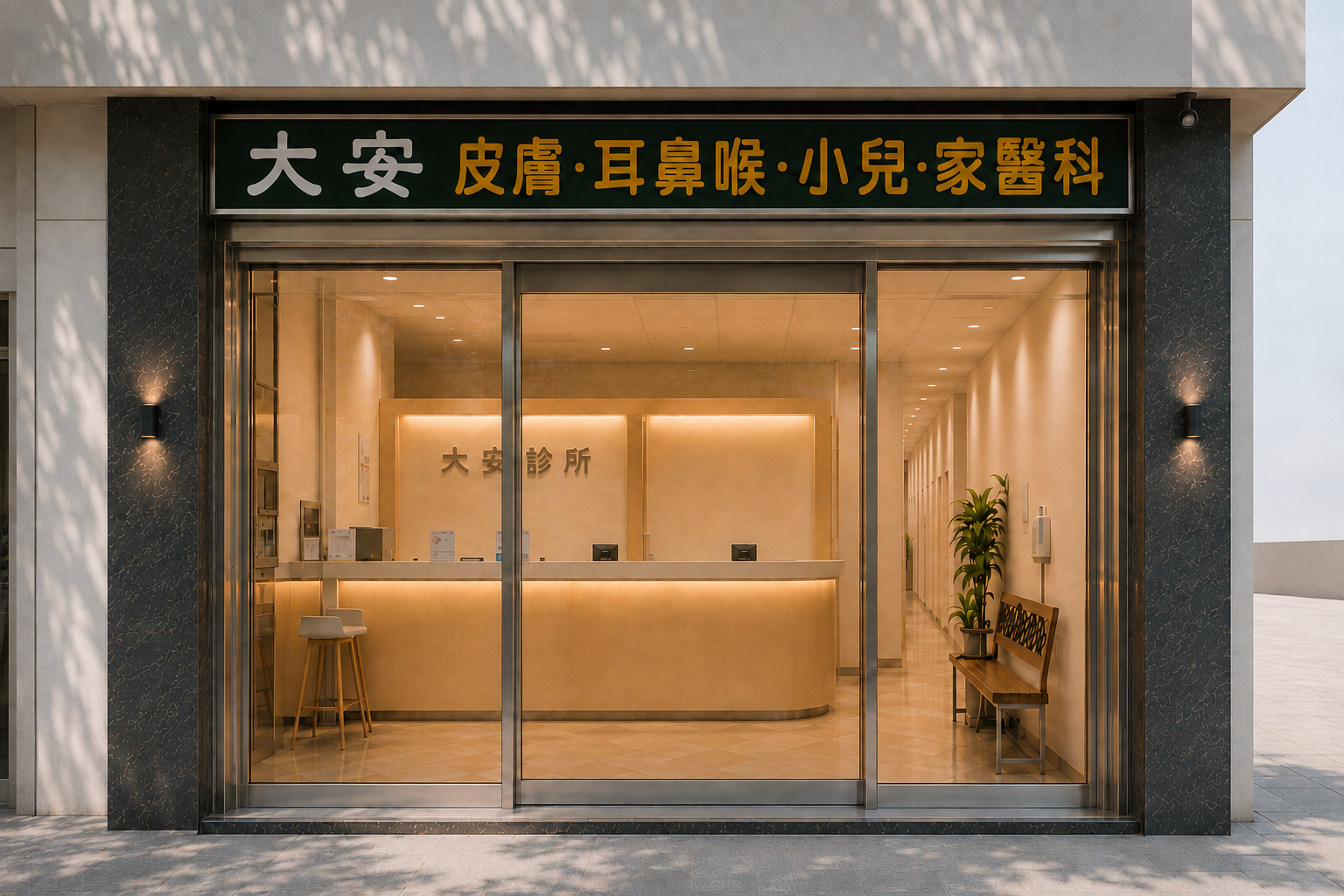 左營區大安診所院所外觀與接待空間
