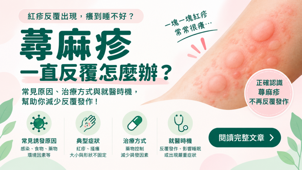 蕁麻疹反覆發作常見原因、症狀與就醫時機